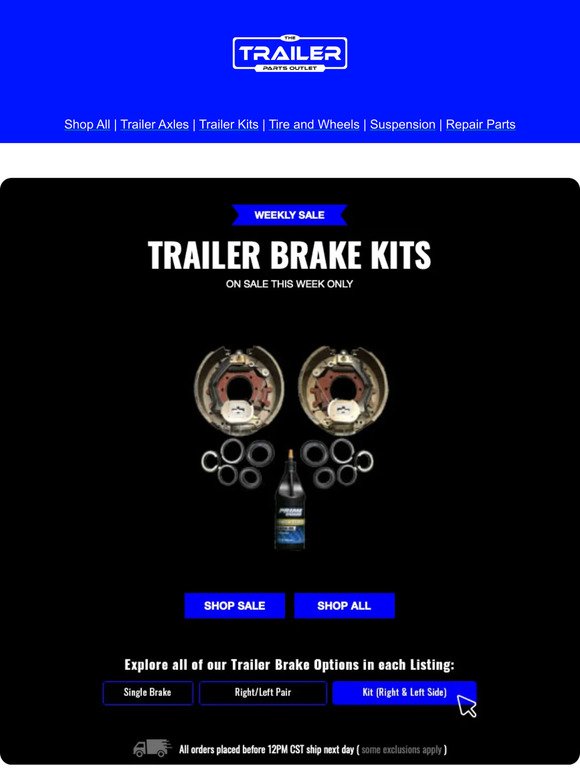 Stop on a dime and save one too! Brake Kits on sale this week!
