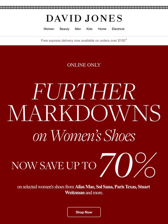 Now Up To 70% Off Women's Shoes