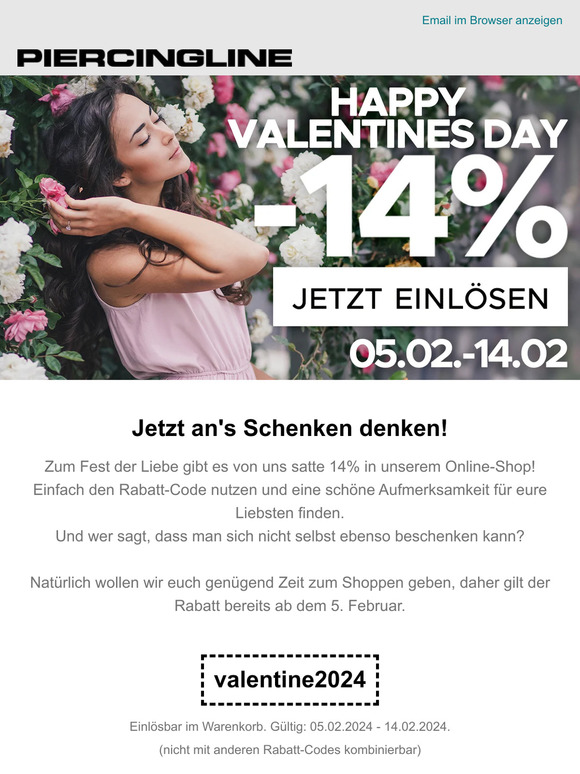 ❤ 14% Rabatt zum Valentinstag ❤