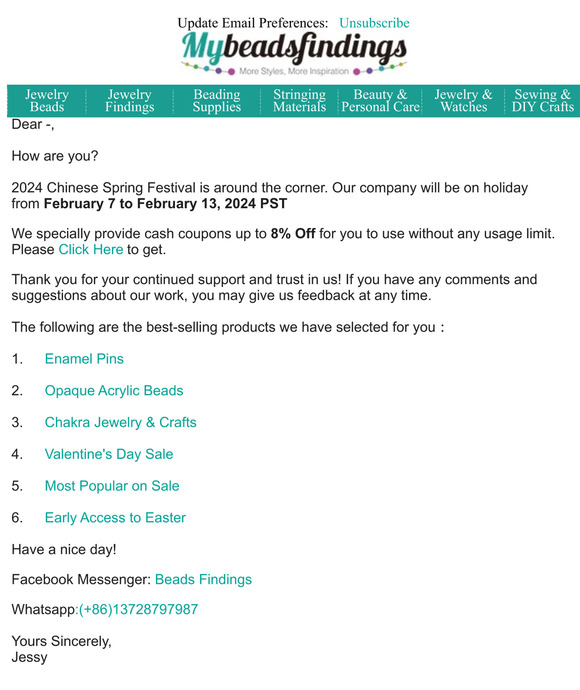 Mybeadsfindings Recommended in February