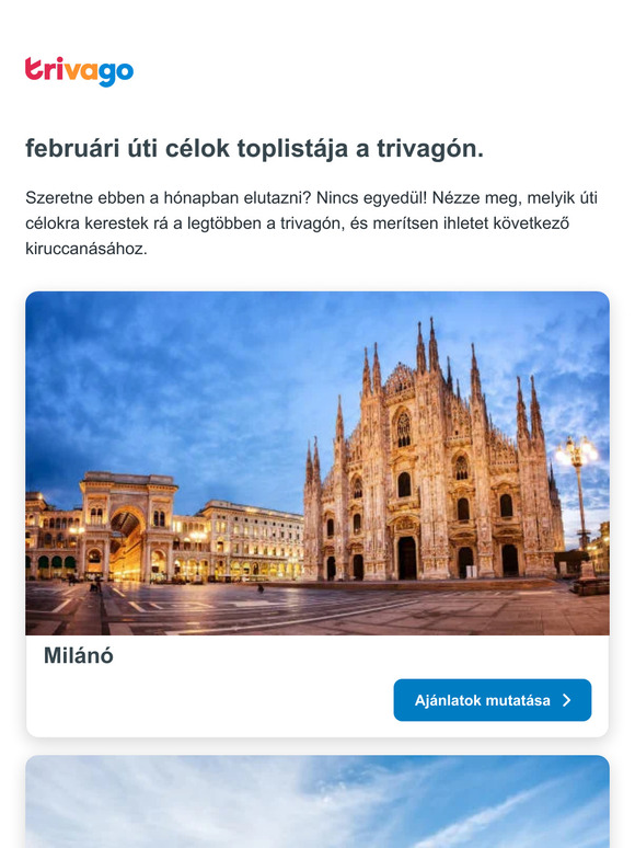 Hová utaznak az emberek a környékéről február folyamán?