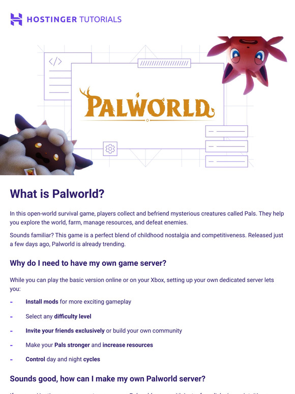 Make your own dedicated Palworld server