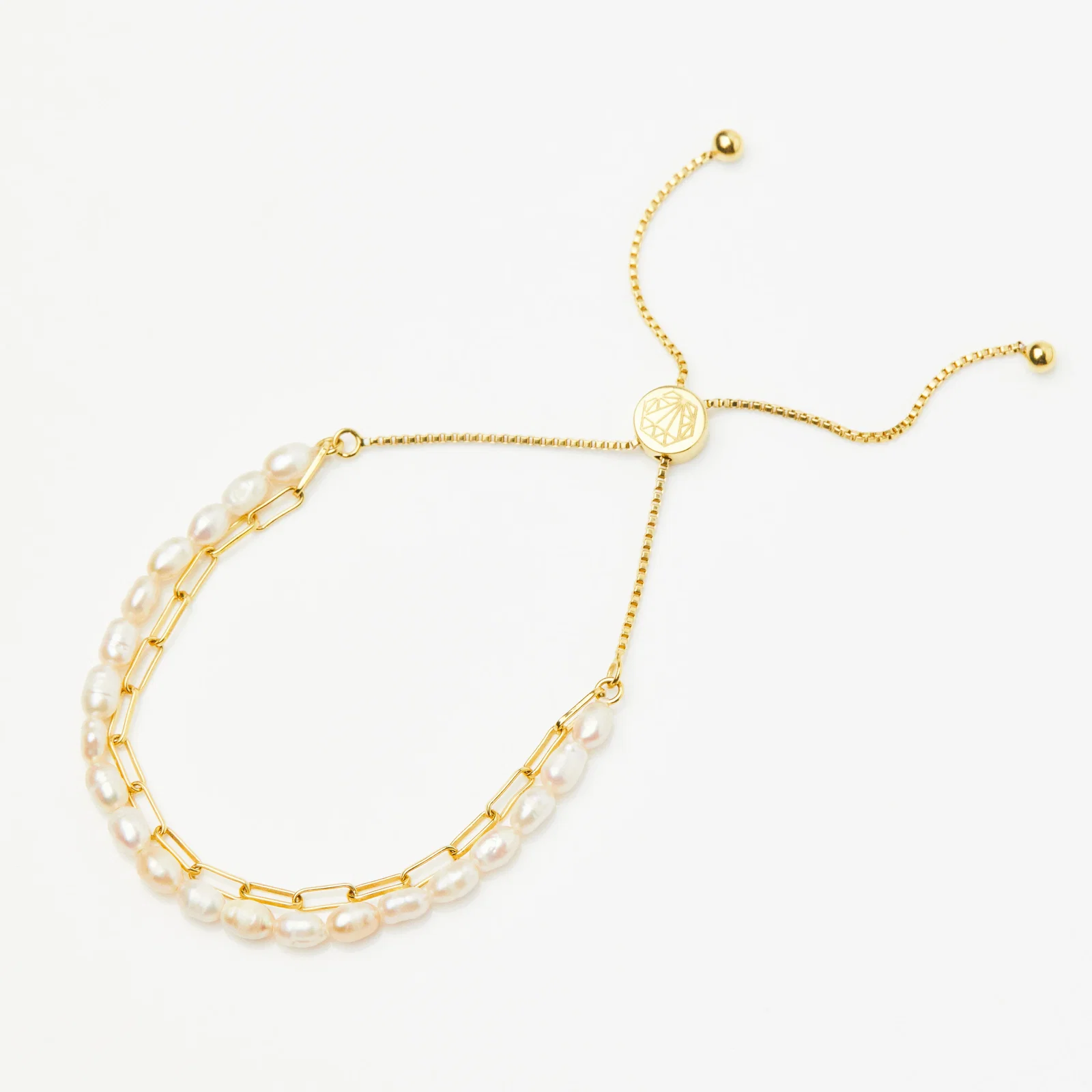 Image of Zoe Sugg Intentions Lucky Pearl & Chain Bracelet