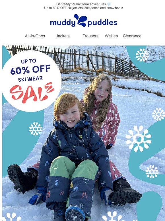Up to 60% OFF skiwear SALE ⛷️