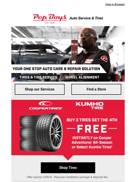 📣YOUR 4TH TIRE IS FREE📣