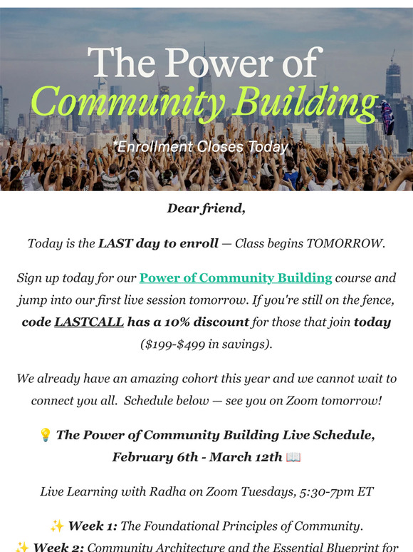 📣 Our Course Starts Tomorrow!