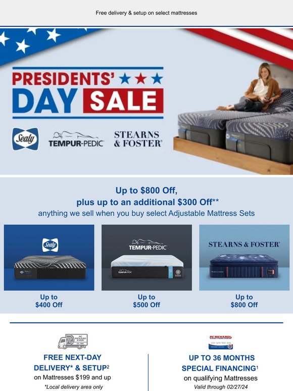 Presidents' Day Mattress Sale 😴