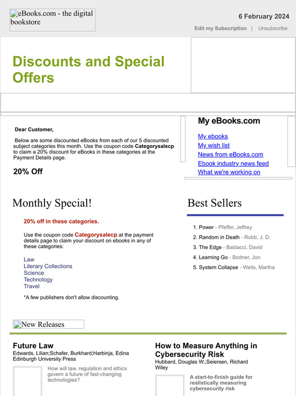 Discounts and Special Offers FEBRUARY Discount Categories