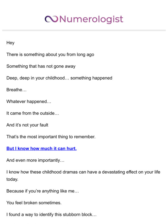 What happened when you were young