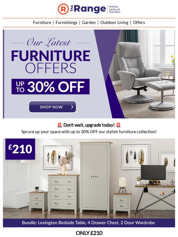 Transform your home with our stylish furniture collection - now up to 30% OFF!