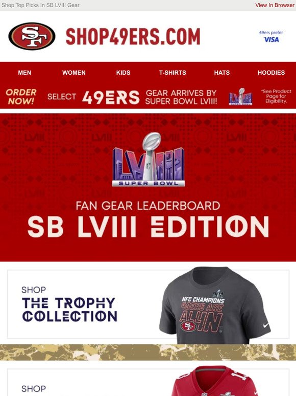 Your Fan Gear Leaderboard For Super Bowl LVIII!