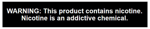Warning: This product contains nicotine. Nicotine is an addictive chemical.