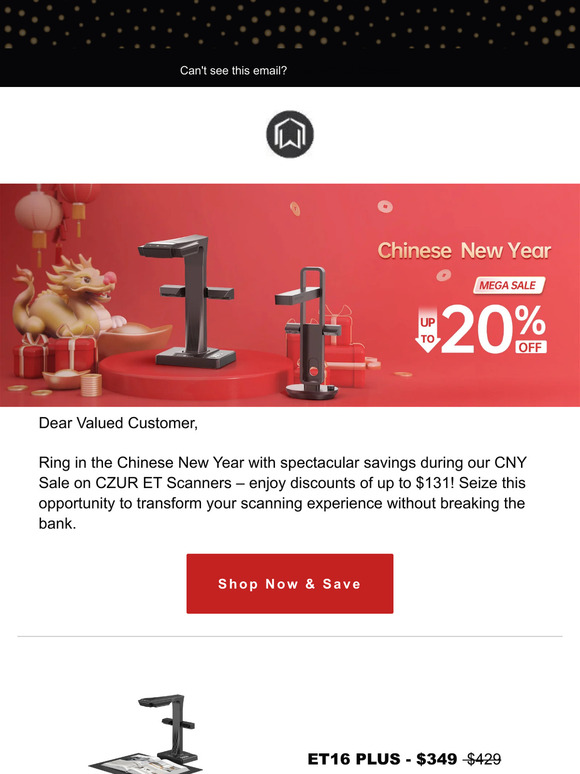 CNY Sale: $131 Off CZUR ET Scanners 🎁