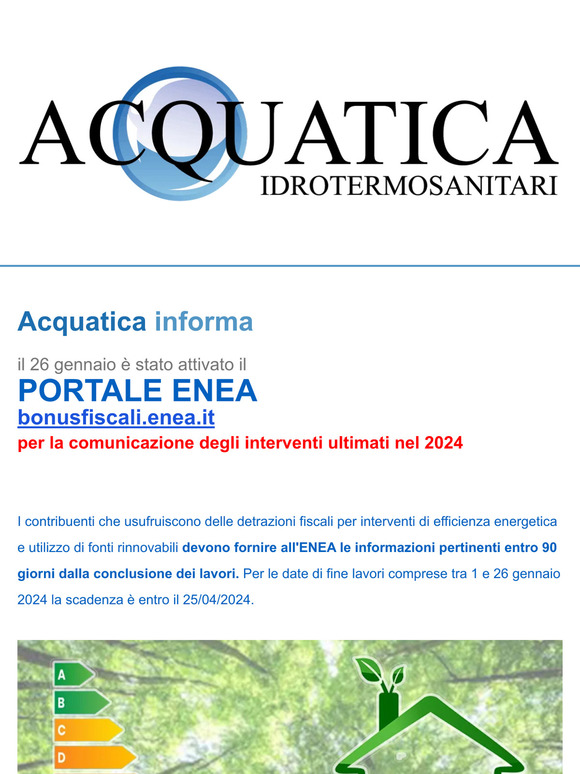Attivato il PORTALE ENEA 2024