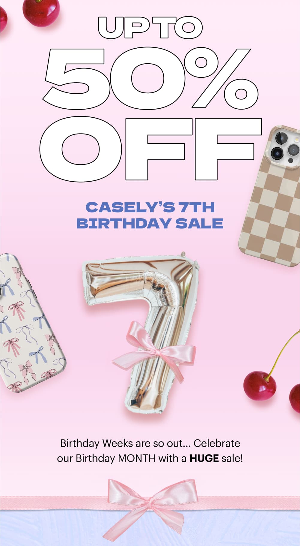 Casely’s 7th Birthday Sale!  Birthday Weeks are so out… Celebrate our Birthday MONTH with a sale!