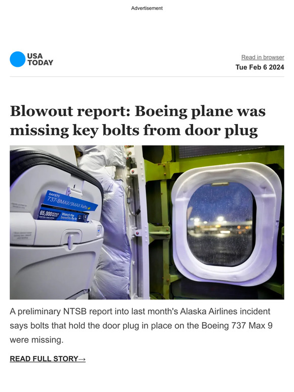 Usa Today Breaking Boeing 737 Max Was Missing Bolts On The Alaska