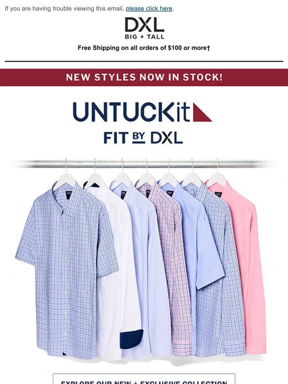 UNTUCKit, Fit By DXL: Back + Better In More Sizes + Styles!