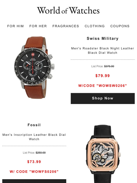 World of watches discount coupons