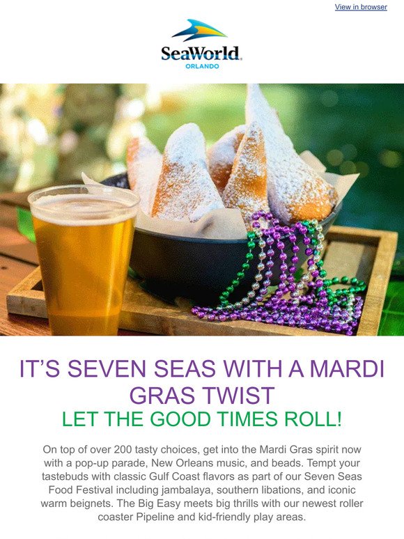 Experience Mardi Gras at SeaWorld's Seven Seas Food Festival