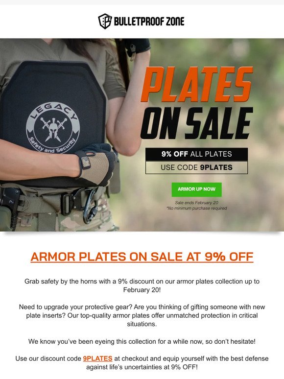 Hurry! Armor Plates now at 9% OFF 🛡️