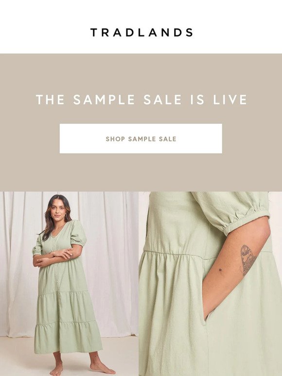 THE SAMPLE SALE IS LIVE.