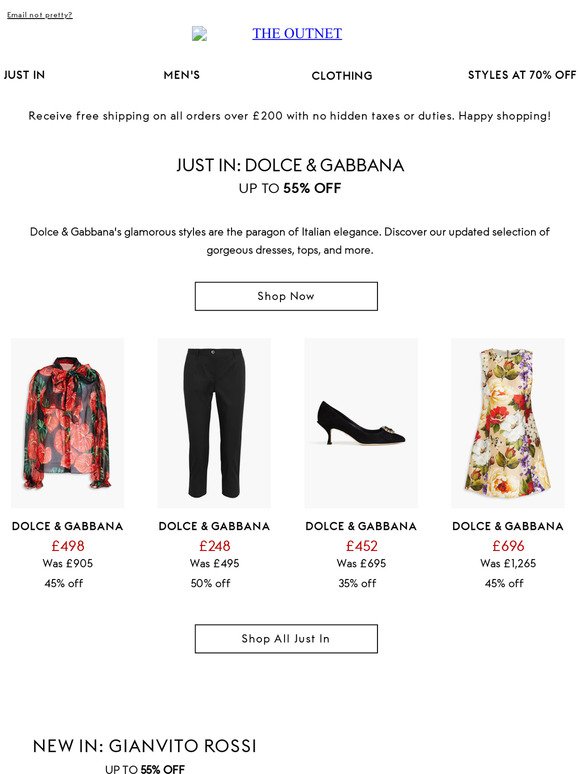 Discover Dolce & Gabbana arrivals at up to 55% off