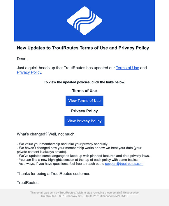 Updates to Terms of Use & Privacy Policy