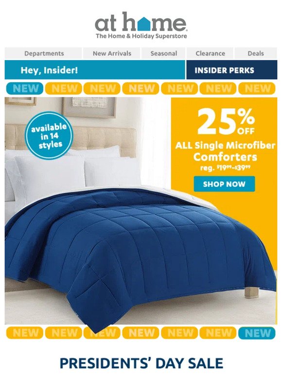 ❤️ $19.99 3-Tier Rolling Carts ❤️ 25% off Comforters ❤️ $19.99 Sheets ❤️