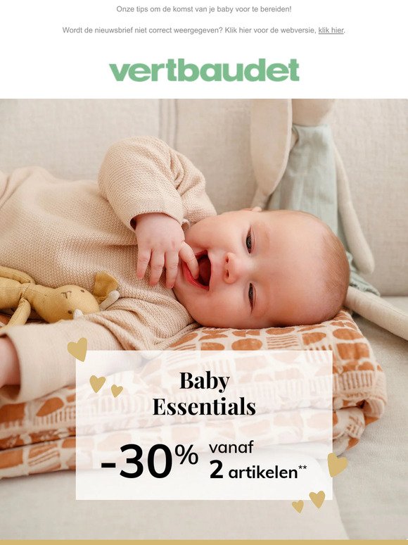 Baby essentials: -30% vanaf 2 artikelen**