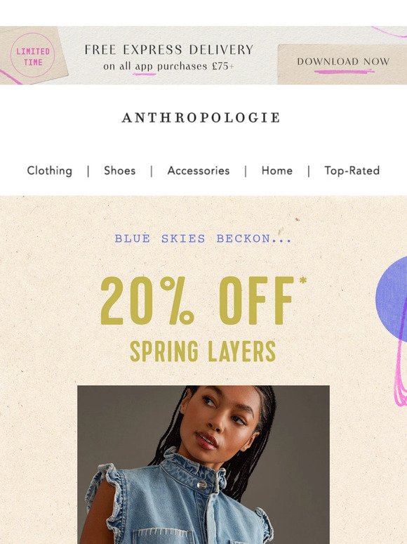 Spring into: 20% OFF jackets, knits, more!