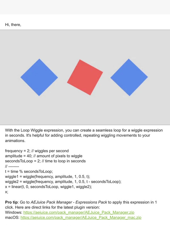 Loop Wiggle expression