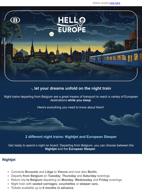 Night trains from Belgium: everything you need to know