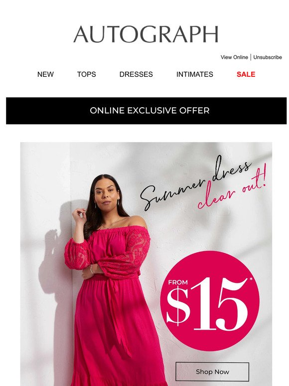 💥 Get, Set, GO: From $15* BIGGEST Ever Dress Sale!