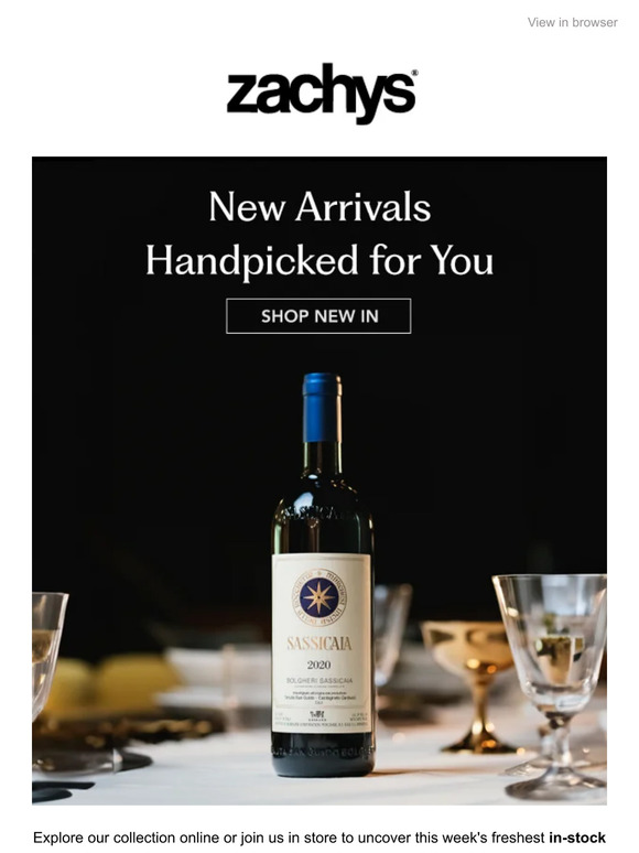 Zachys This Just In Sassicaia Restocked and More Milled