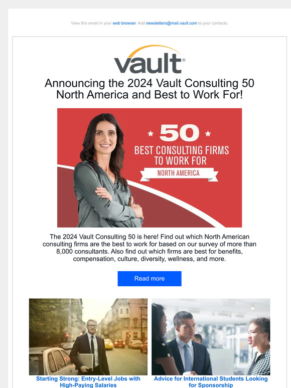 Announcing the 2024 Vault Consulting 50 North America and