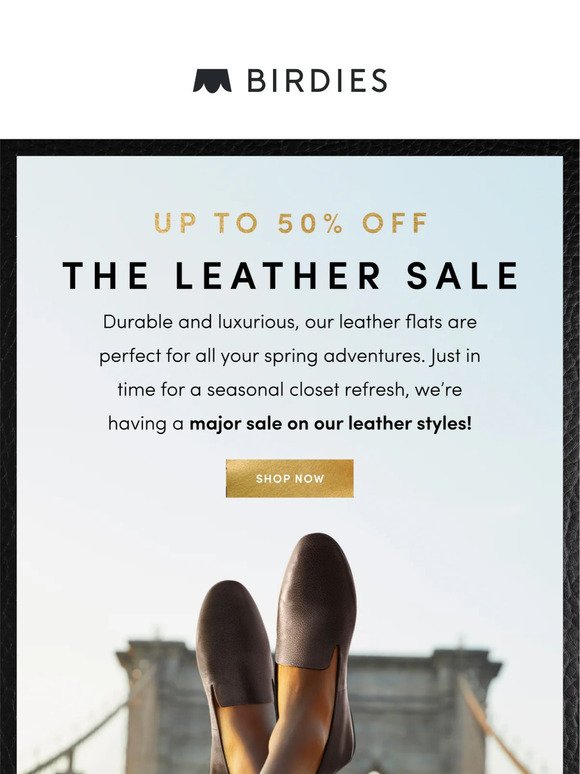 SURPRISE! Up to 50% off leather shoes 🎉