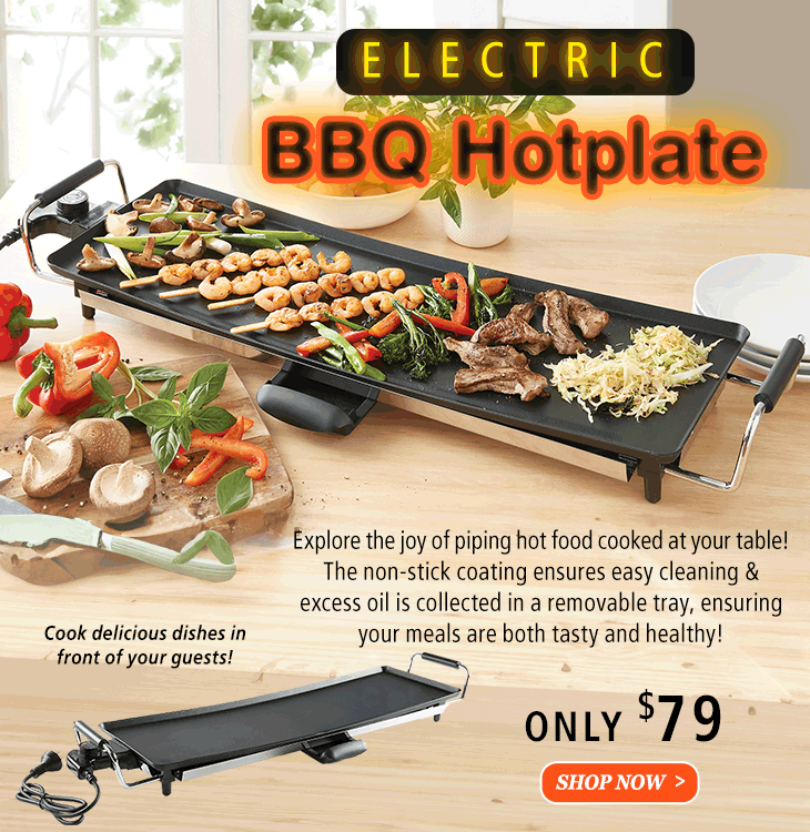 home collections Electric BBQ Hotplate Piping hot food cooked at