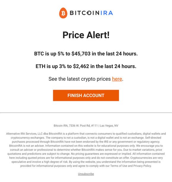 [Price alert] BTC is up 5%  and ETH is up 3%