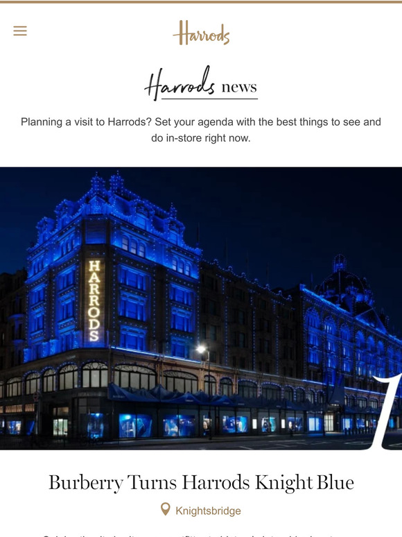 Burberry turns Harrods knight blue