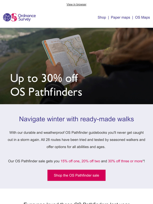 Ordnance Survey Step outside with a new OS Pathfinder Milled