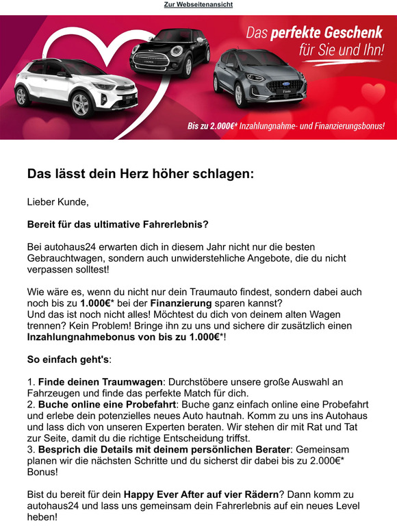 Valentines Special: Spare bis zu 2.000€ !