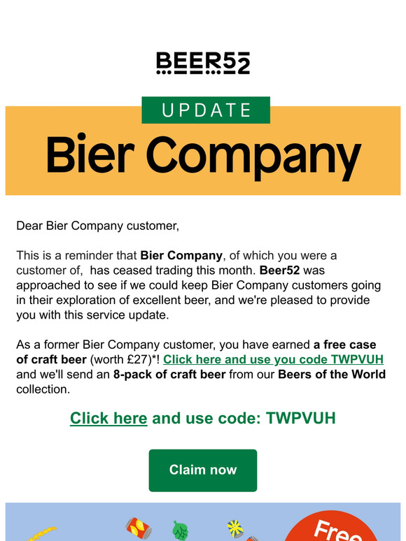 Hey, there's still time to claim your free case of beer 🍺