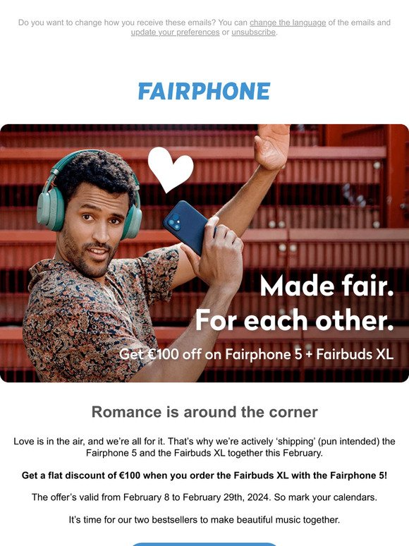 Get €100 off on Fairphone 5+Fairbuds XL