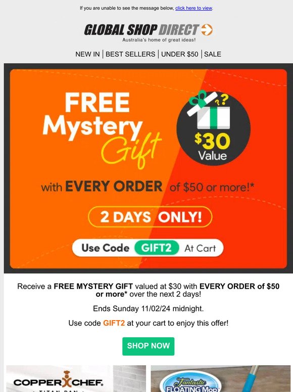 🎁 Mystery Gift With Every $50+ Order