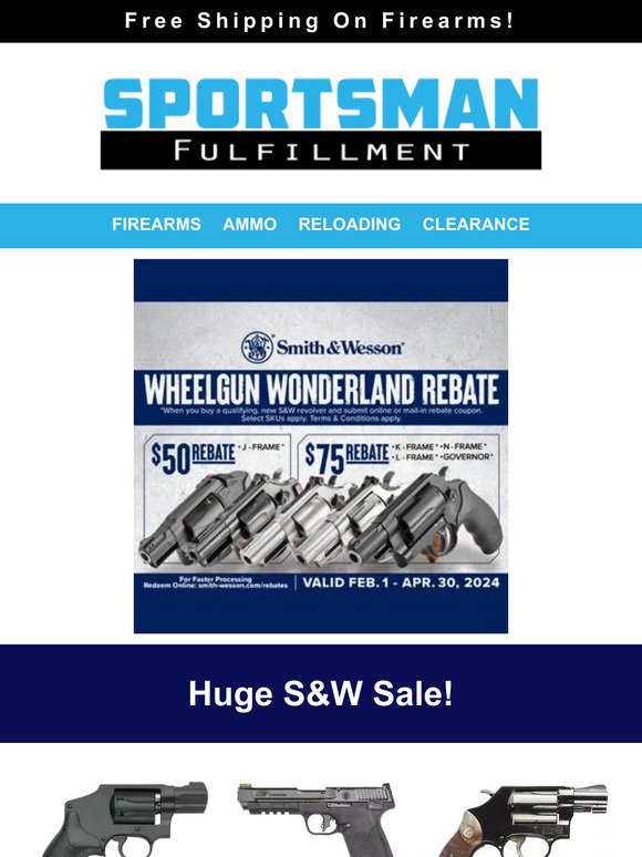 HUGE S&W Sale! Save Up To $214!