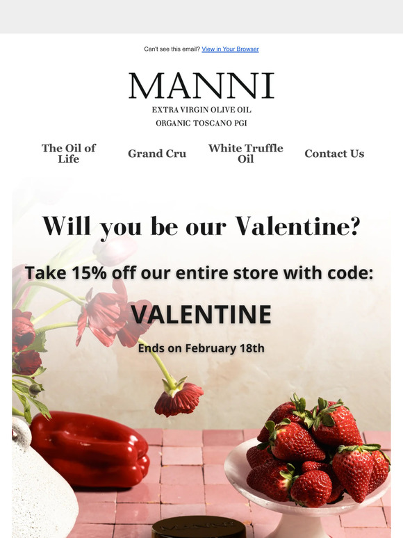 Take 15% off for Valentine's Day!
