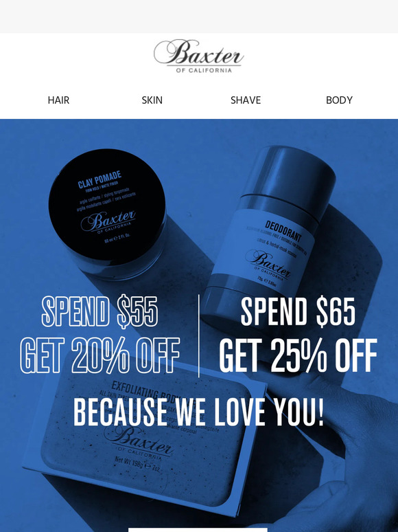 Baxter Of California Email Newsletters Shop Sales, Discounts, and