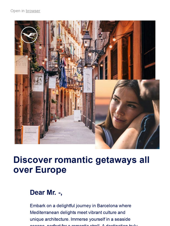 Experience Lufthansa's list of romantic getaways