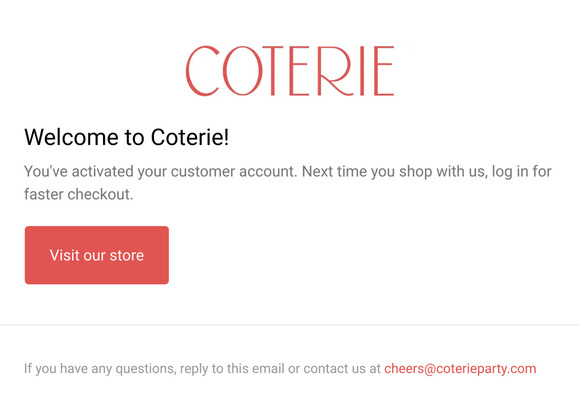 Customer account confirmation