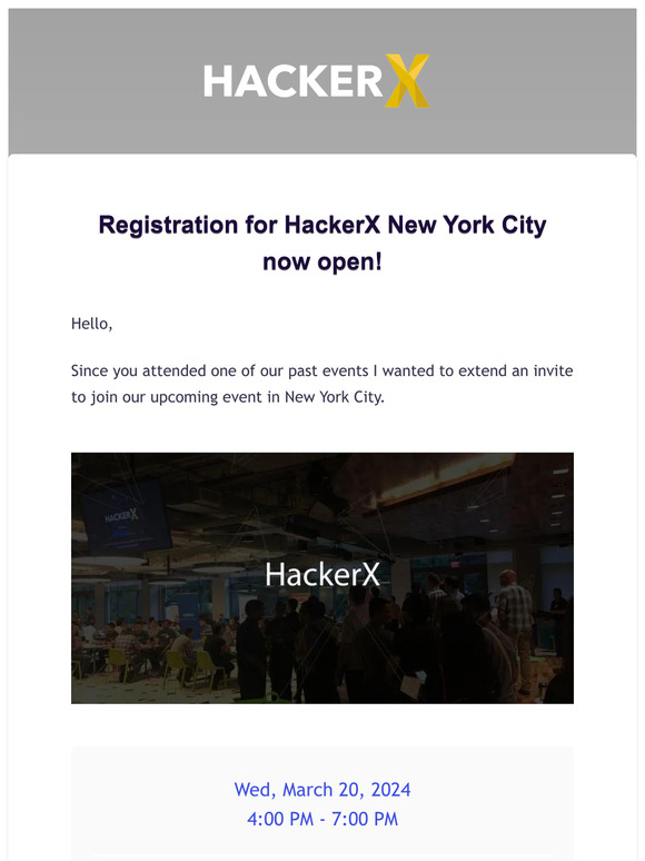 Registration for HackerX New York City now open!